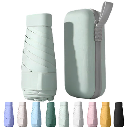 Mini Travel Sun Umbrella for Purse, UPF 50+ with Case