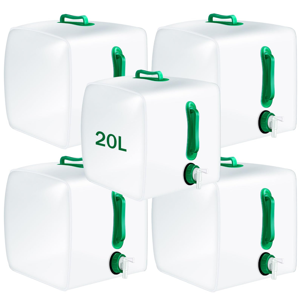 Reallnaive 3 Pcs 5.3 Gallon Collapsible Water Container with Spigot