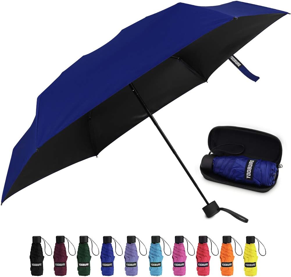 Yoobure Mini Travel Umbrella with Case, Compact Folding Umbrella