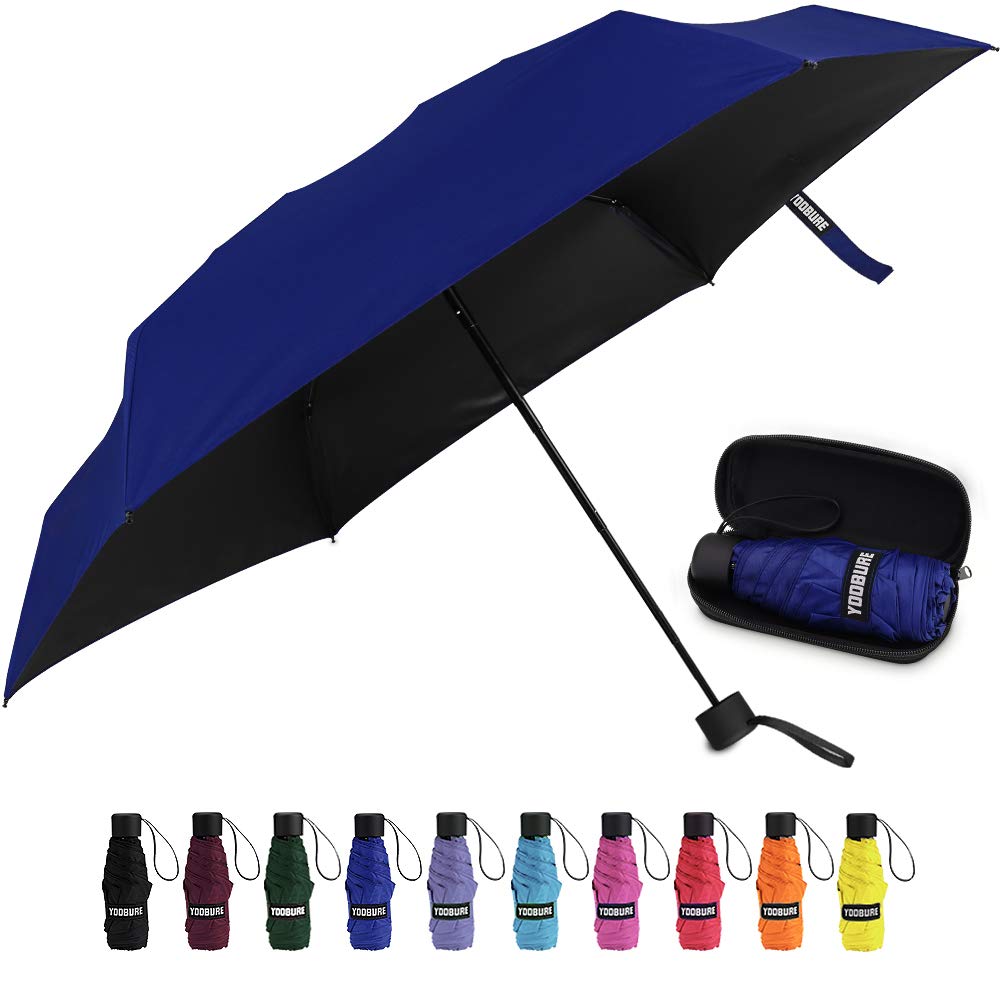 Yoobure Mini Travel Umbrella with Case, Compact Folding Umbrella