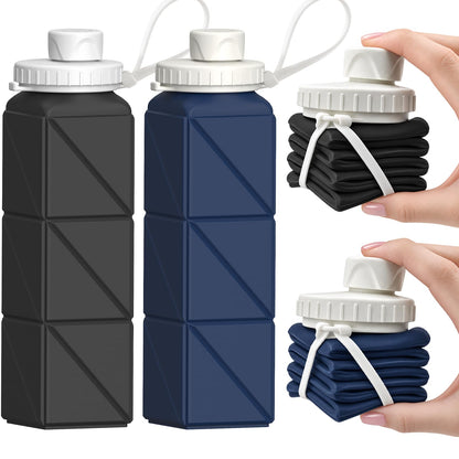 BEAUTAIL Collapsible Water Bottles 21oz/610mL, Silicone Travel Water Bottle