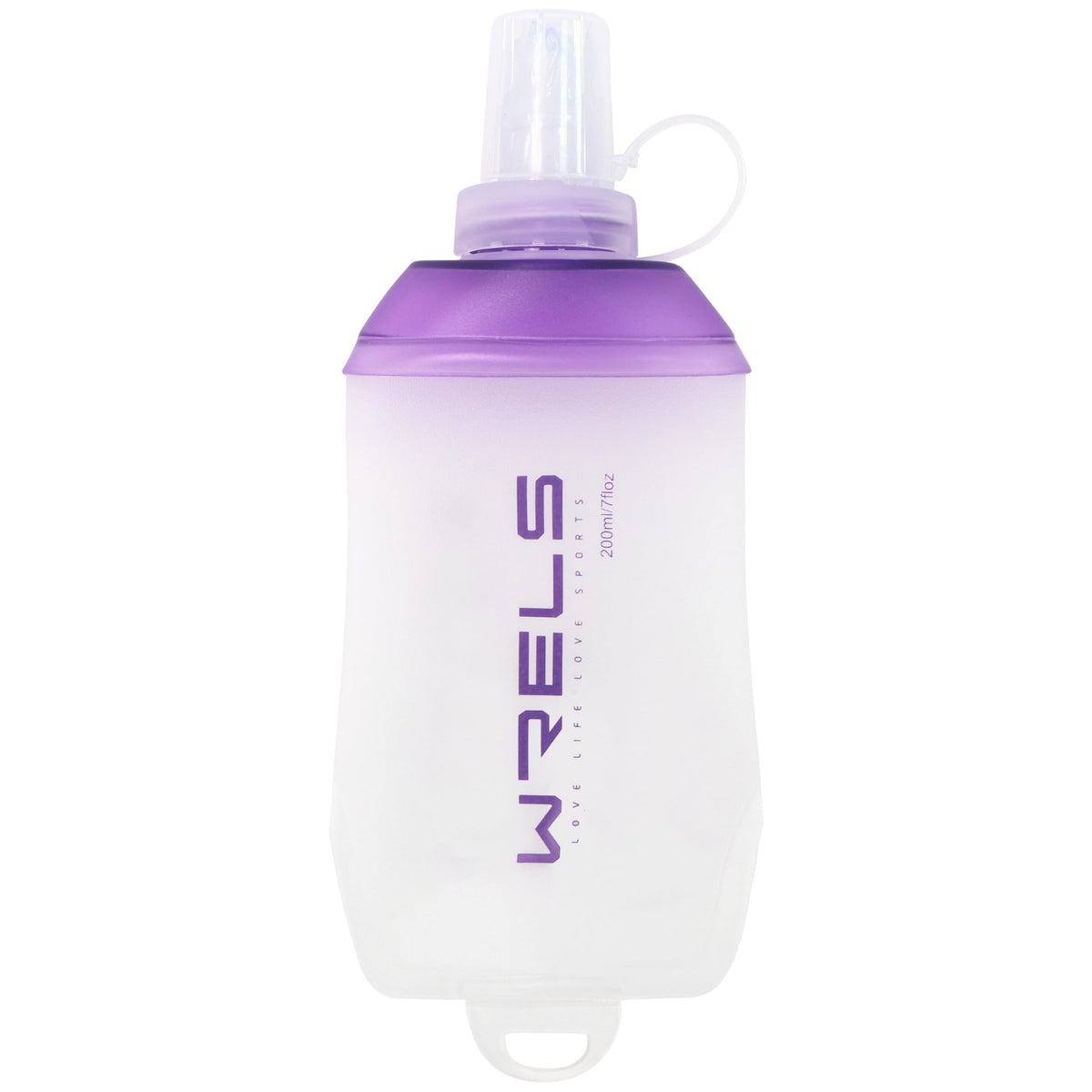 WRELS 200ml/350ml/500ml Collapsible Soft Flask,BPA Free Folding Soft Water Bottle with Hanging Ring,Lightweight TPU Hydration Flask for Running Marathon Cycling Hiking(350ml-2 Packs)