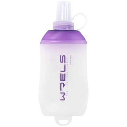 WRELS 200ml/350ml/500ml Collapsible Soft Flask,BPA Free Folding Soft Water Bottle with Hanging Ring,Lightweight TPU Hydration Flask for Running Marathon Cycling Hiking(350ml-2 Packs)