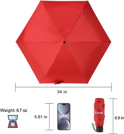 GAOYAING Compact Travel Umbrella with Case Sun&Rain Lightweight Small and Compact Suit for Pocket 34 Inches