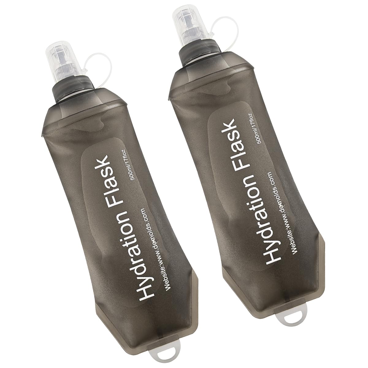 WILDREEDS 500ml Soft Flask, TPU Collapsible Soft Water Bottle for Hydration Pack, Running Vest, Folding Water Bottle for Hiking Cycling Climbing-2Pcs, Blue