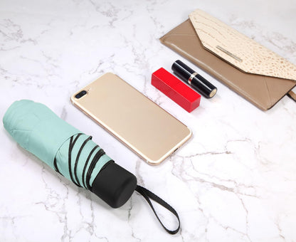 WAUPPY Small Travel Umbrella Compact for UV Protection Light Purse Size Umbrellas for Sun Rain Portable for Backpack