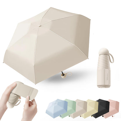 Mini Travel Folding Umbrella for Women, Kids/7cm Wide Strap/UPF50+/Compact