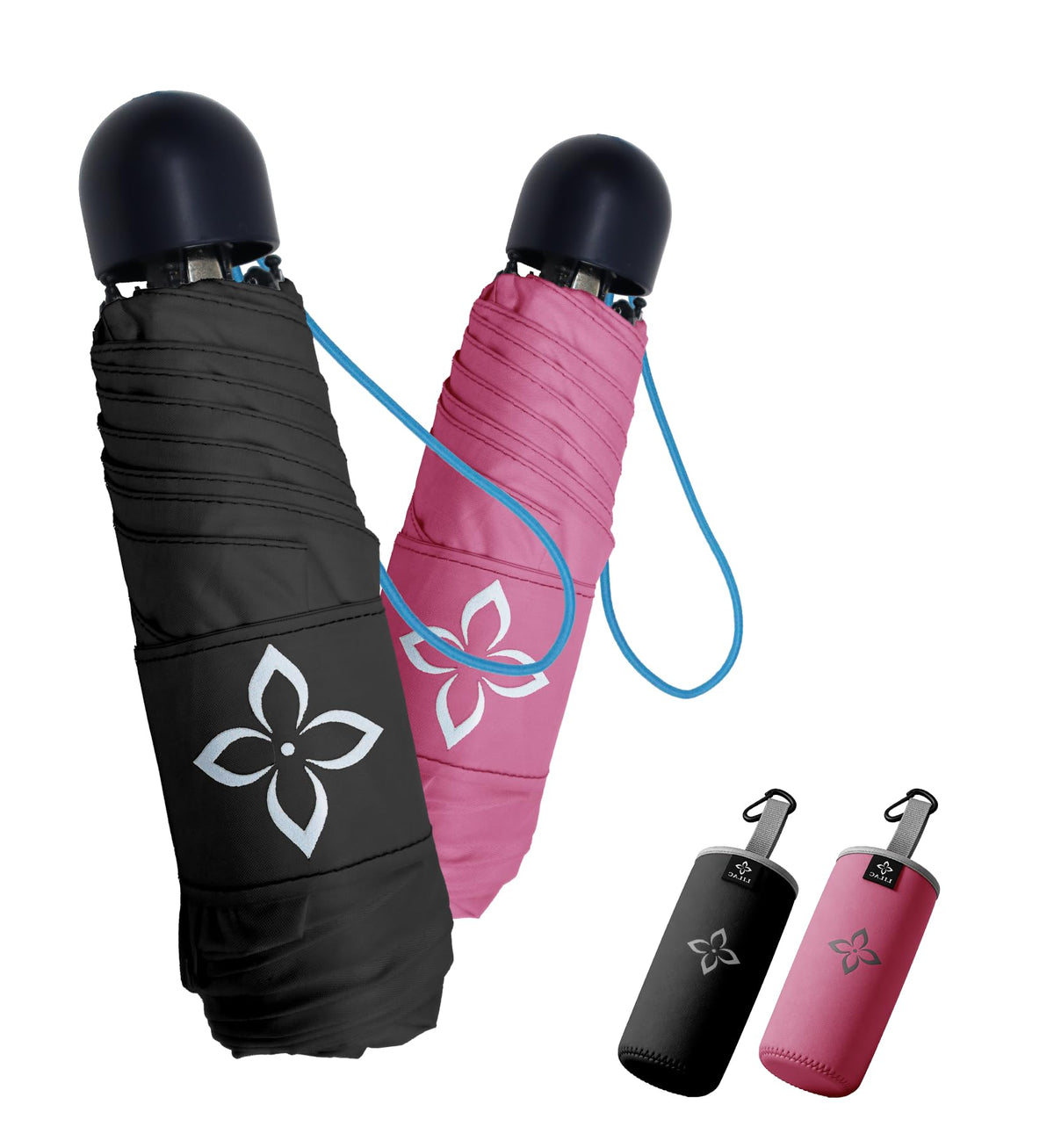 Mini Travel Umbrella for Rain - 43" Large Coverage Small Compact Umbrella, Reinforced Strong Frame, Lightweight Portable Parasol with UPF 100+ UV Protection, Gifts for Adults, Seniors & Students