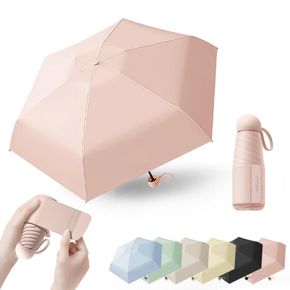 Mini Travel Folding Umbrella for Women, Kids/7cm Wide Strap/UPF50+/Compact