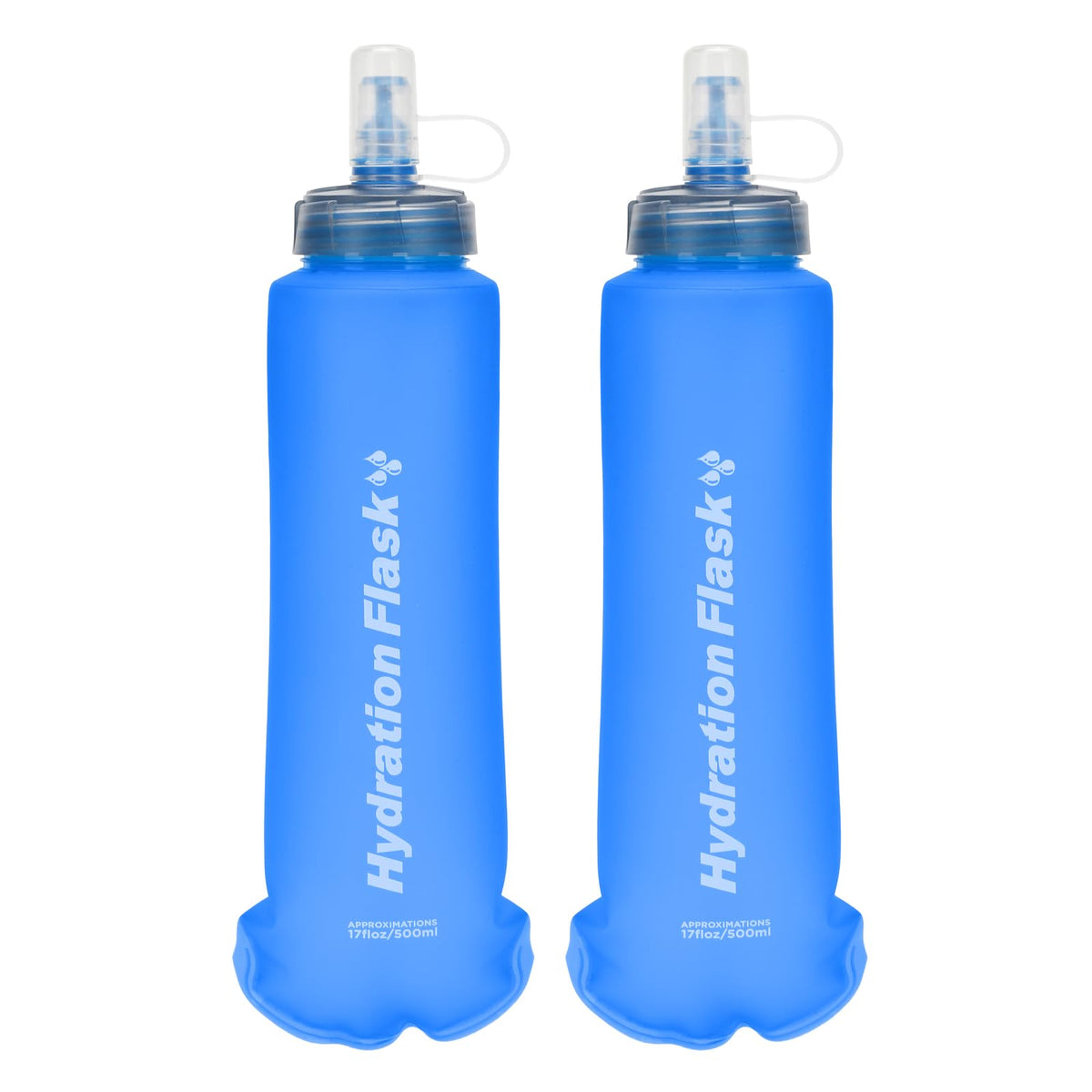 TRIWONDER TPU Soft Folding Water Bottles BPA-Free Collapsible Flask for Hydration Pack - Ideal for Running Hiking Cycling Climbing (250ml/8.45oz - Pack of 2)