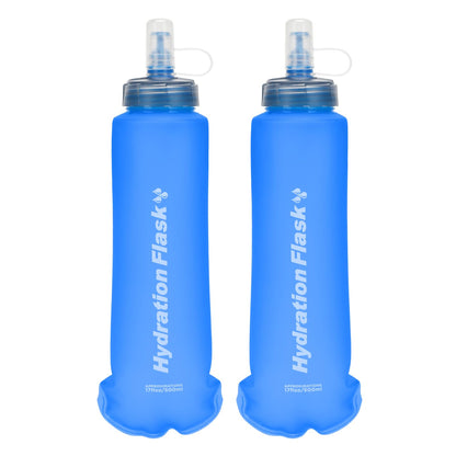 TRIWONDER TPU Soft Folding Water Bottles BPA-Free Collapsible Flask for Hydration Pack - Ideal for Running Hiking Cycling Climbing (250ml/8.45oz - Pack of 2)