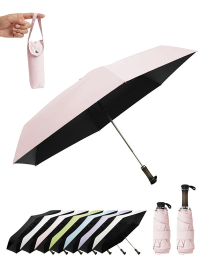 Travel Mini Umbrella, Windproof UPF 100 Sun Rain Compact Umbrella