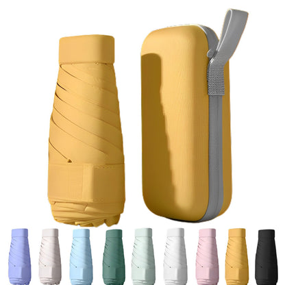 Mini Travel Sun Umbrella for Purse, UPF 50+ with Case
