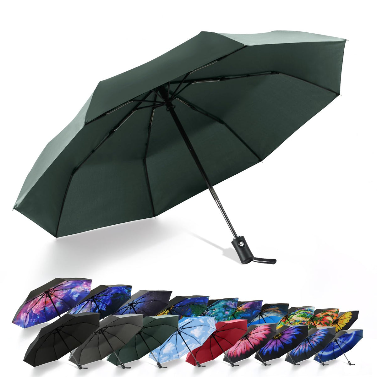 SY COMPACT Travel Umbrella - Windproof Automatic Compact Umbrellas for Rain