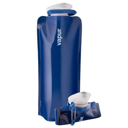 Vapur Collapsible Water Bottle with Carabiner, 34oz (1L), Night Blue