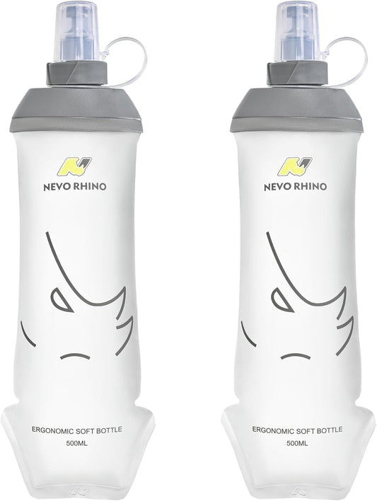 N NEVO RHINO Soft Flask 17oz/500ml, 2PCS TPU Running Water Bottle