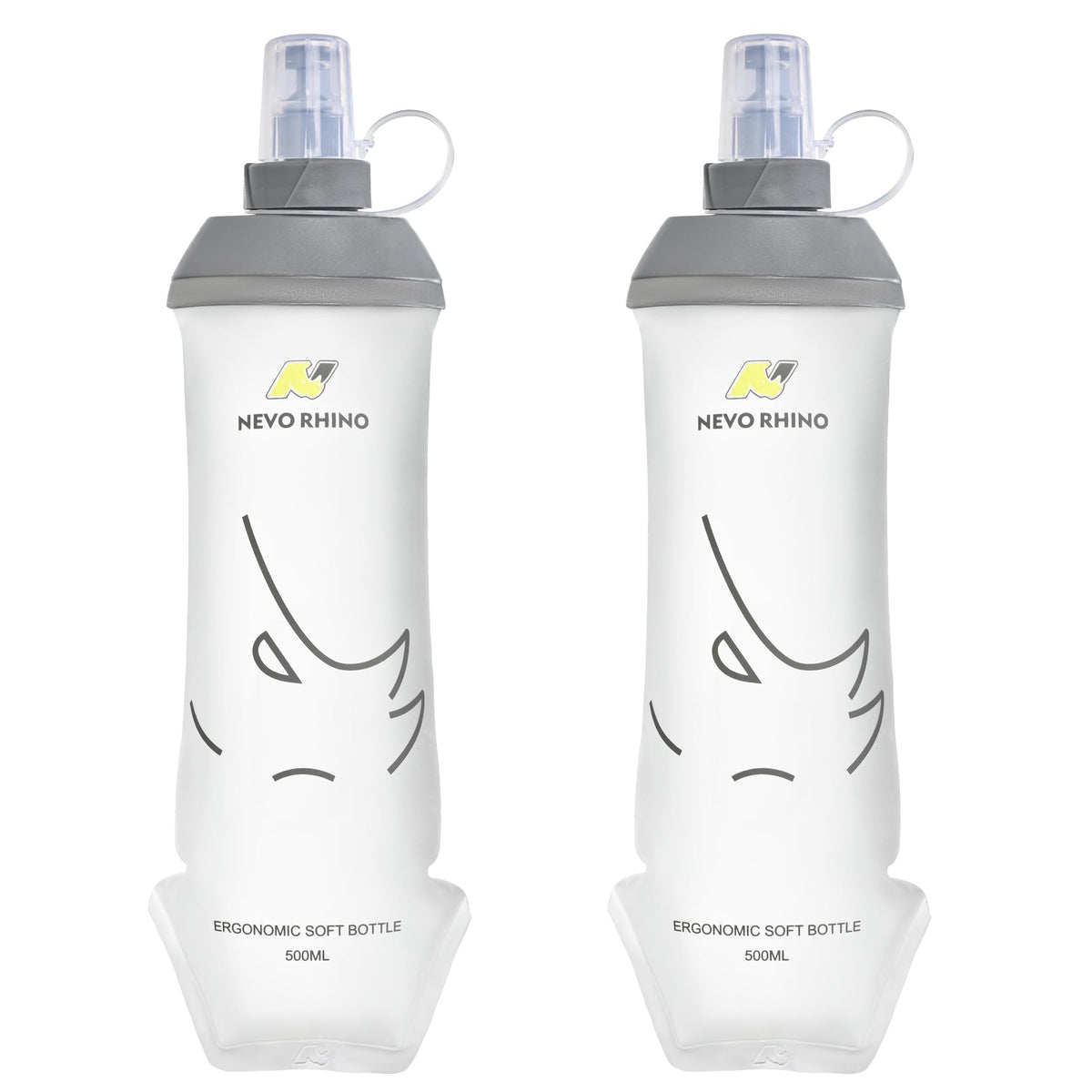 N NEVO RHINO Soft Flask 17oz/500ml, 2PCS TPU Running Water Bottle