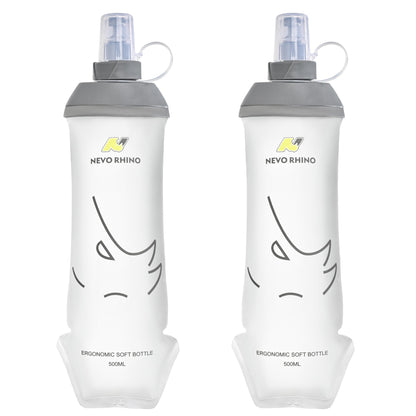 N NEVO RHINO Soft Flask 17oz/500ml, 2PCS TPU Running Water Bottle