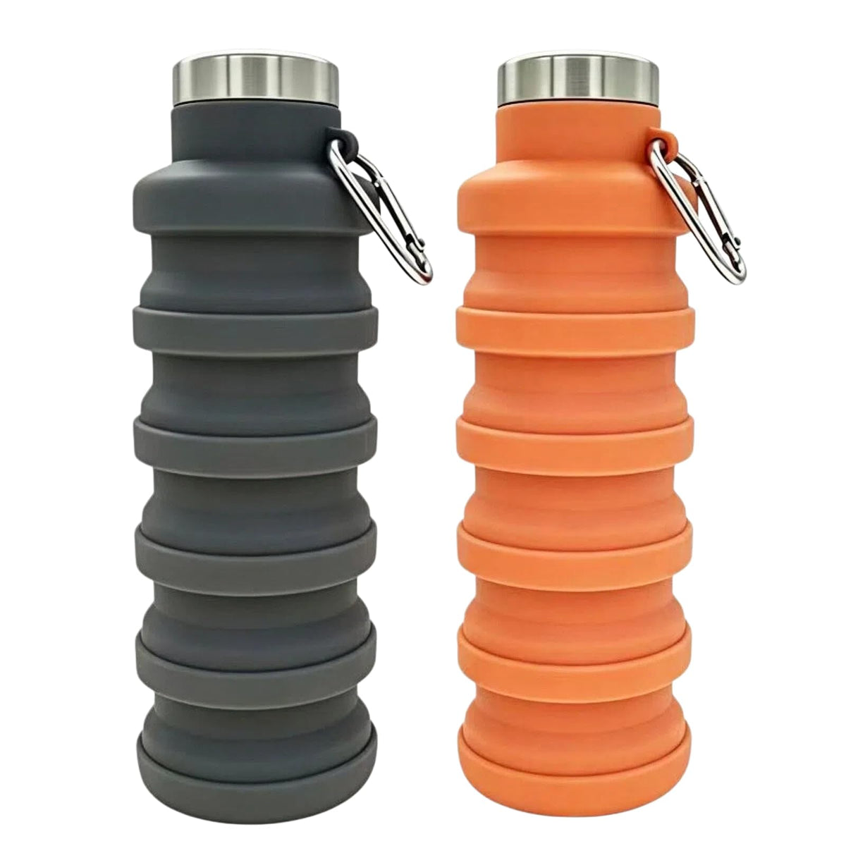 YCT Collapsible Water Bottle 17oz（500ml），Travel Portable Sport Water Bottle，Reusable Silicone Foldable Water Bottles for Gym Camping Hiking (Purple+Black)