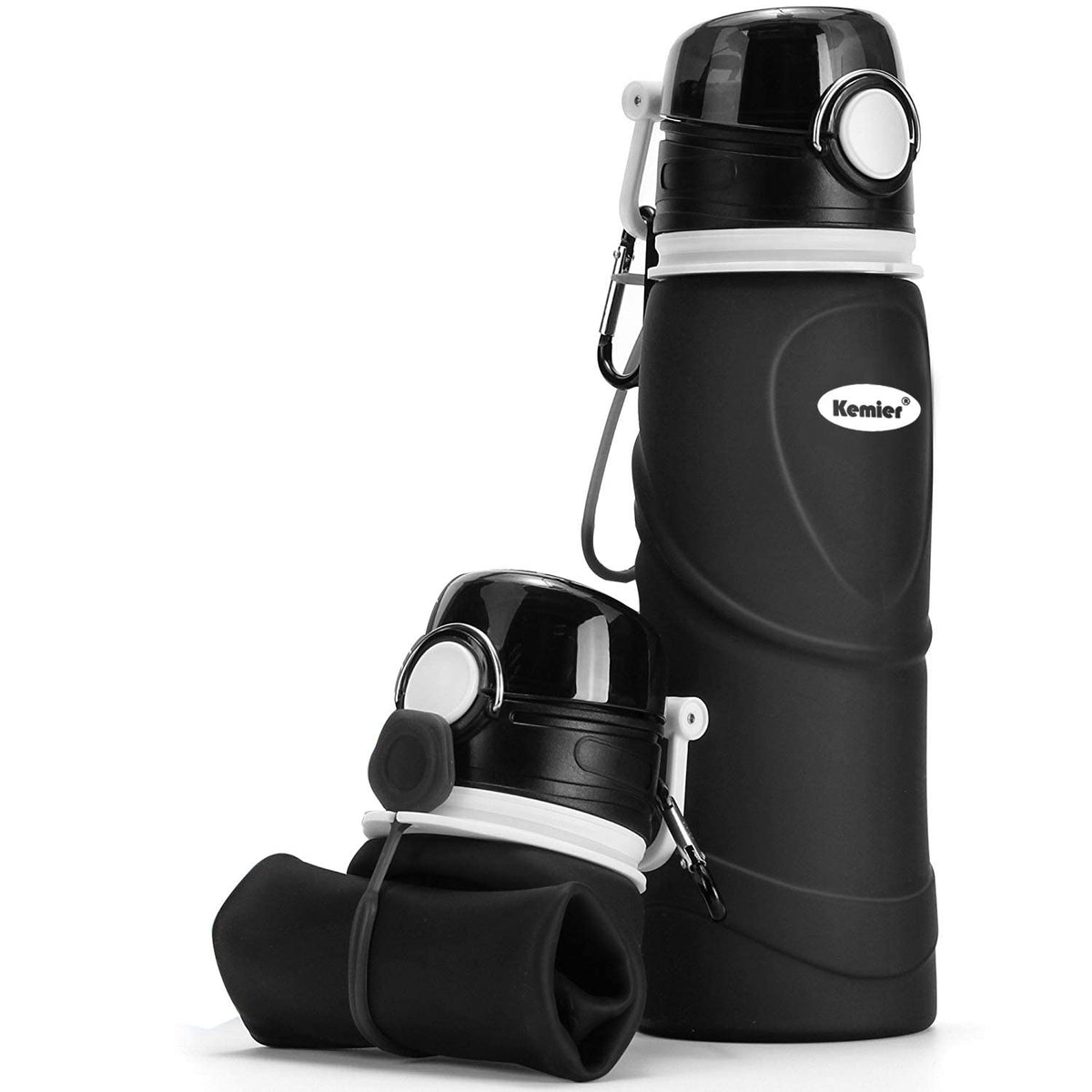Collapsible Silicone Water Bottles-750ML,Medical Grade,BPA Free Travel Water Bottle Can Roll Up,26oz,Leak Proof Foldable Sports & Outdoor Water Bottles