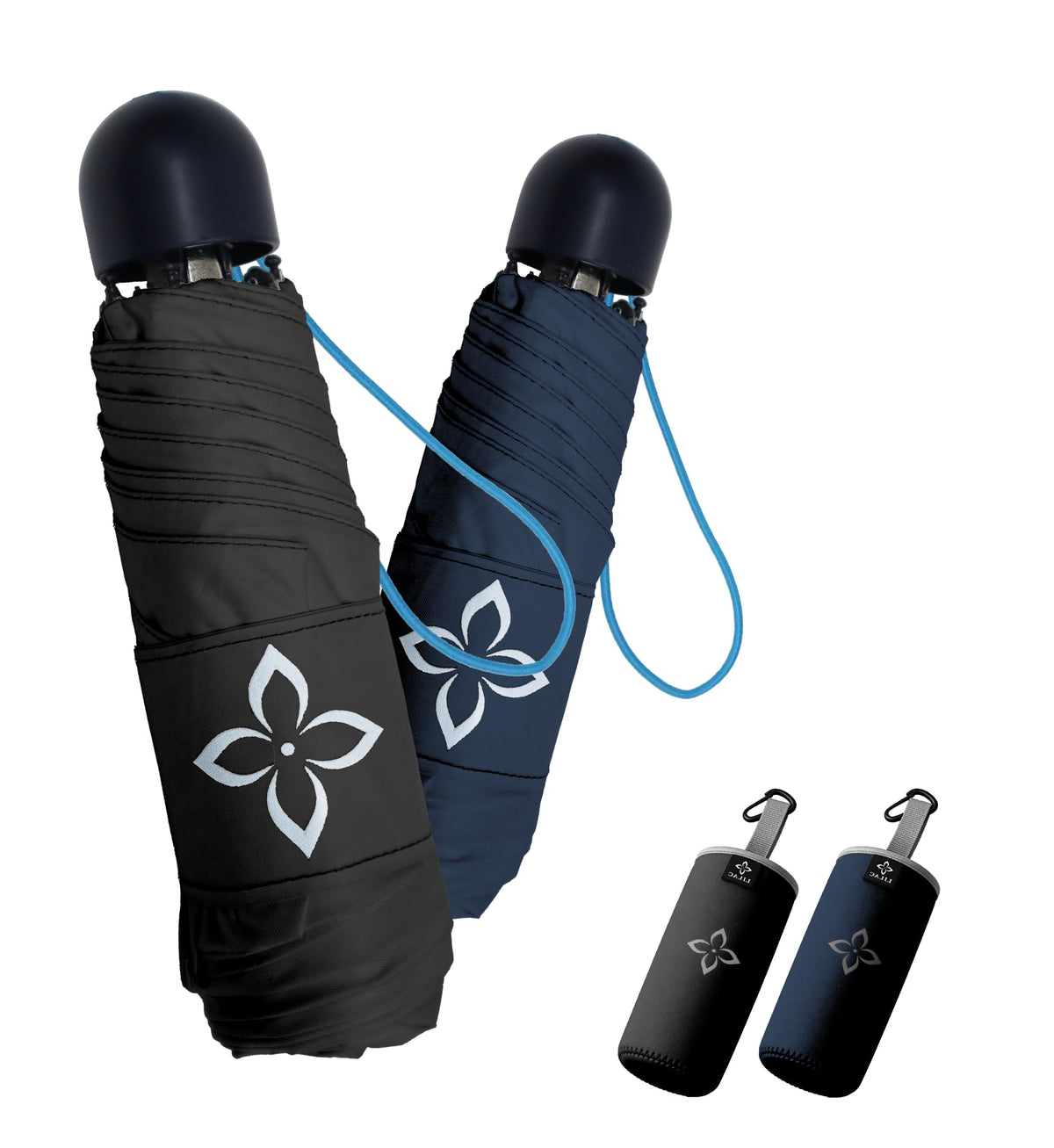Mini Travel Umbrella for Rain - 43" Large Coverage Small Compact Umbrella, Reinforced Strong Frame, Lightweight Portable Parasol with UPF 100+ UV Protection, Gifts for Adults, Seniors & Students