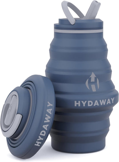 HYDAWAY 17oz Collapsible Water Bottle, Packable Leakproof for Travel