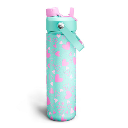 ENCOOL Insulated Water Bottle with Straw Stainless Steel Water Bottle, Leak-Proof, BPA-Free, Double Wall Vacuum Keeps Cold for 24 Hours for Sports, Travel, School (26 oz, Black Night)