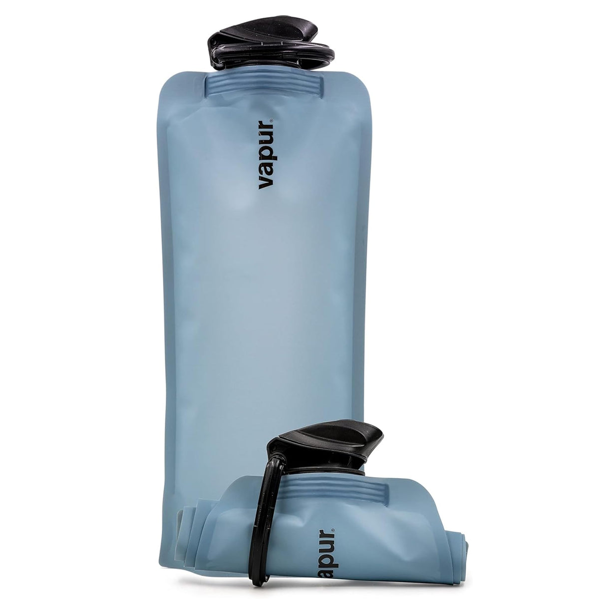 Vapur Collapsible Water Bottle with Carabiner, 34oz (1L), Night Blue