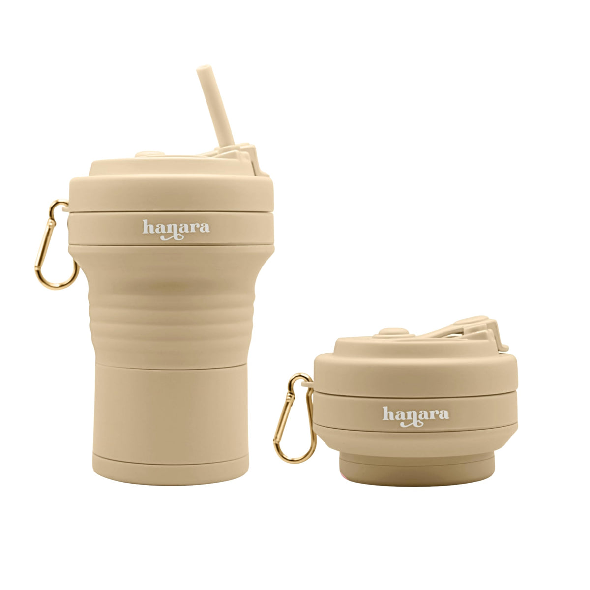 HANARA Collapsible Cup with Reusable Straw – 18 Oz (550 Ml), Portable Travel Mug, BPA-Free, Leak-Proof, Microwave & Dishwasher Safe, Multi-Purpose for Hot & Cold Drinks – Sky Blue