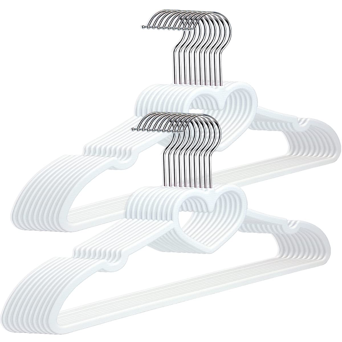 Plastic Hangers 50 Pack, Cute Clothes Hanger Ultra Thin Space Saving - Pink Clothes Hangers with 360 Degree Swivel Hook & Travel Clothesline - Sturdy Adult Coat Hangers for Dress, Shirts, Coats