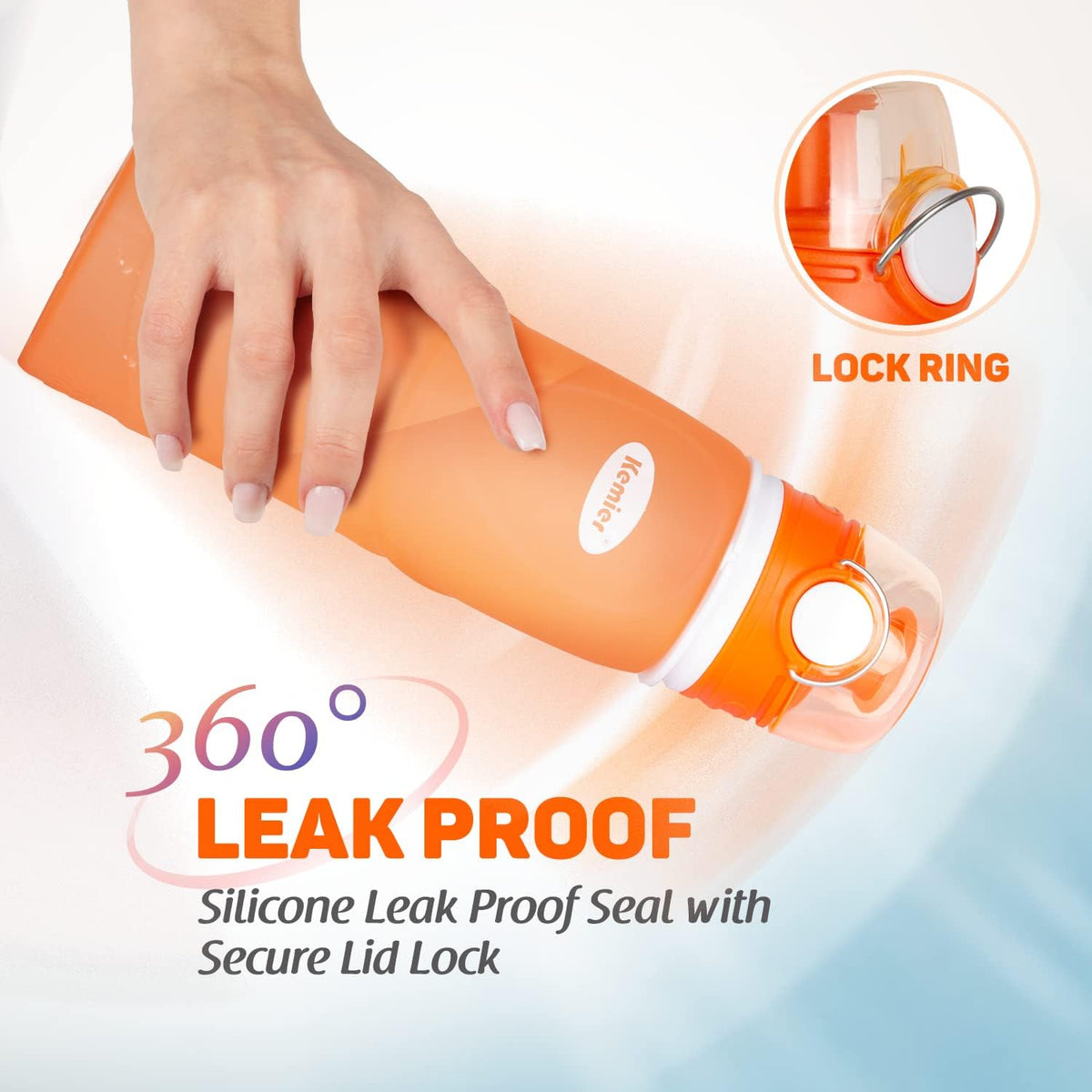 Collapsible Silicone Water Bottles-750ML,Medical Grade,BPA Free Travel Water Bottle Can Roll Up,26oz,Leak Proof Foldable Sports & Outdoor Water Bottles