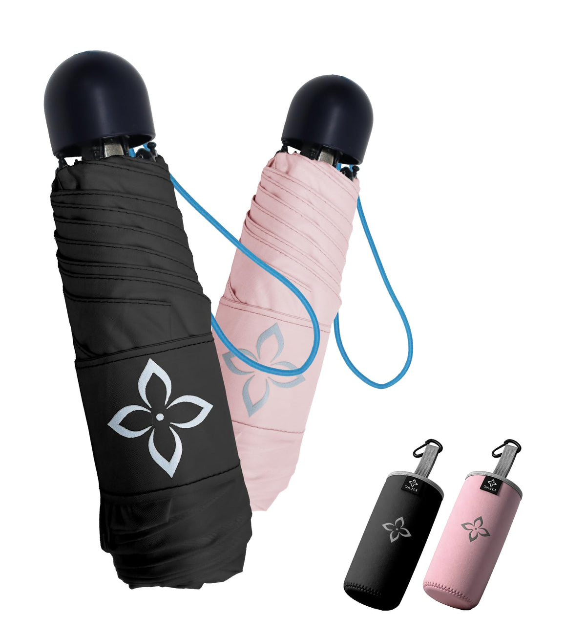 Mini Travel Umbrella for Rain 43" UPF 100+ UV Protection Umbrella