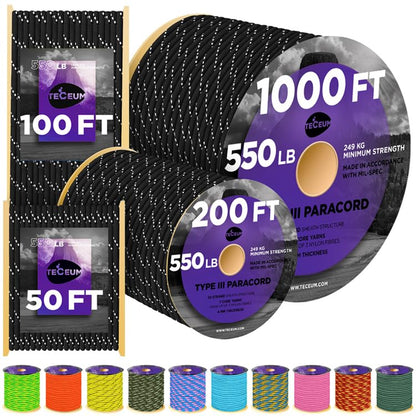 Paracord Rope 550 lb 4mm – Parachute Cord – Utility Camping Rope
