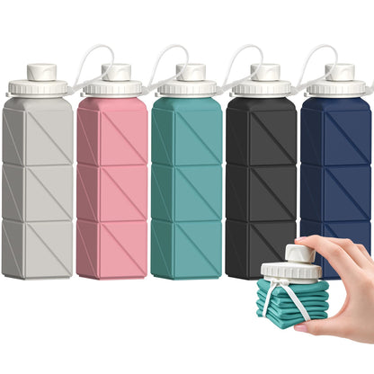 BEAUTAIL Collapsible Water Bottles 21oz/610mL, Silicone Travel Water Bottle