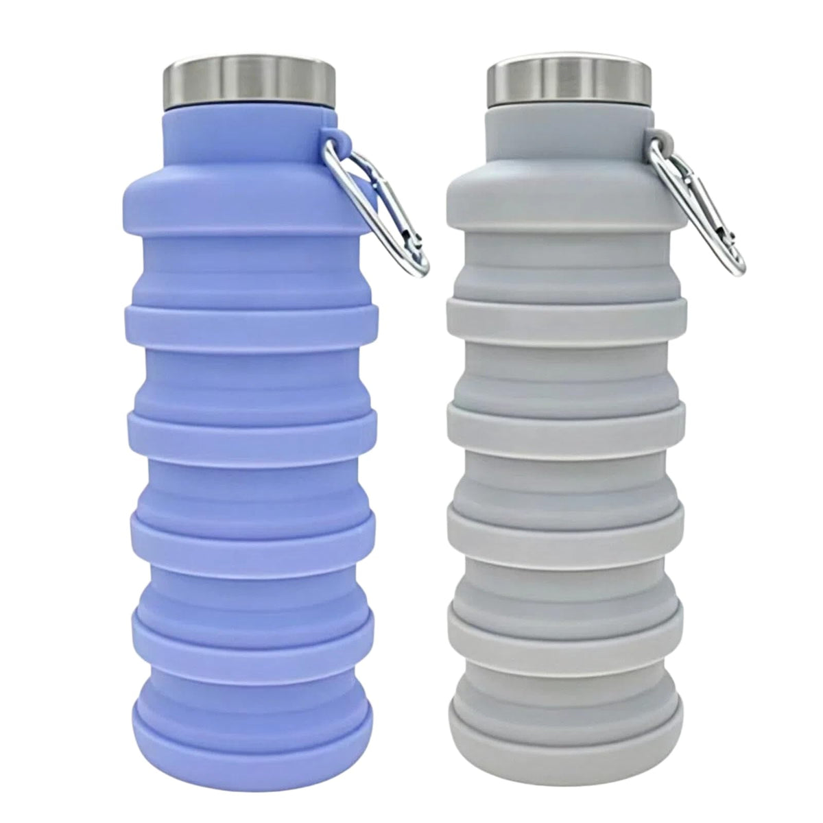 YCT Collapsible Water Bottle 17oz（500ml），Travel Portable Sport Water Bottle，Reusable Silicone Foldable Water Bottles for Gym Camping Hiking (Purple+Black)