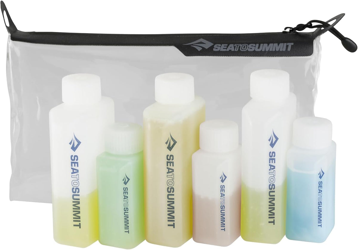 Sea to Summit Travel System: Clothesline and Clear Zip Pouch with Travel Bottles, TSA Approved