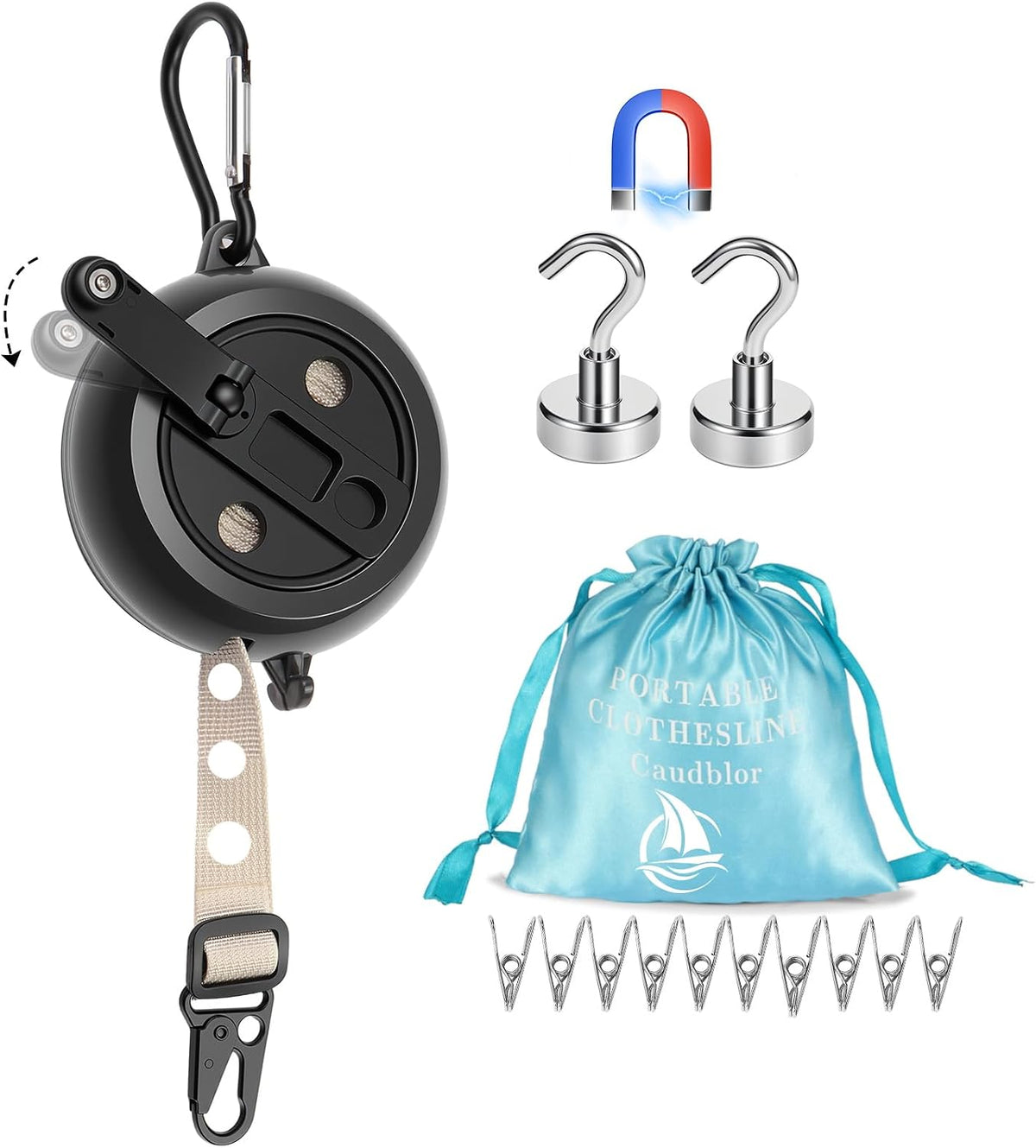 13ft Retractable Magnetic Clothesline for Cruise Ship Cabin Essentials