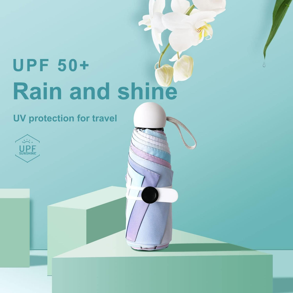 YumSur Mini Travel Sun & Rain Umbrella