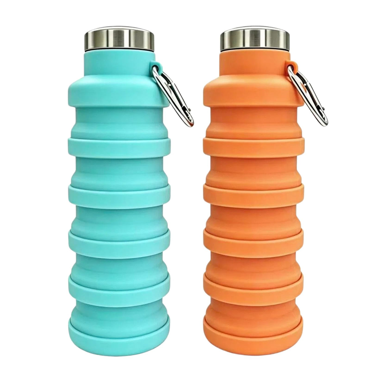 YCT Collapsible Water Bottle 17oz（500ml），Travel Portable Sport Water Bottle，Reusable Silicone Foldable Water Bottles for Gym Camping Hiking (Purple+Black)