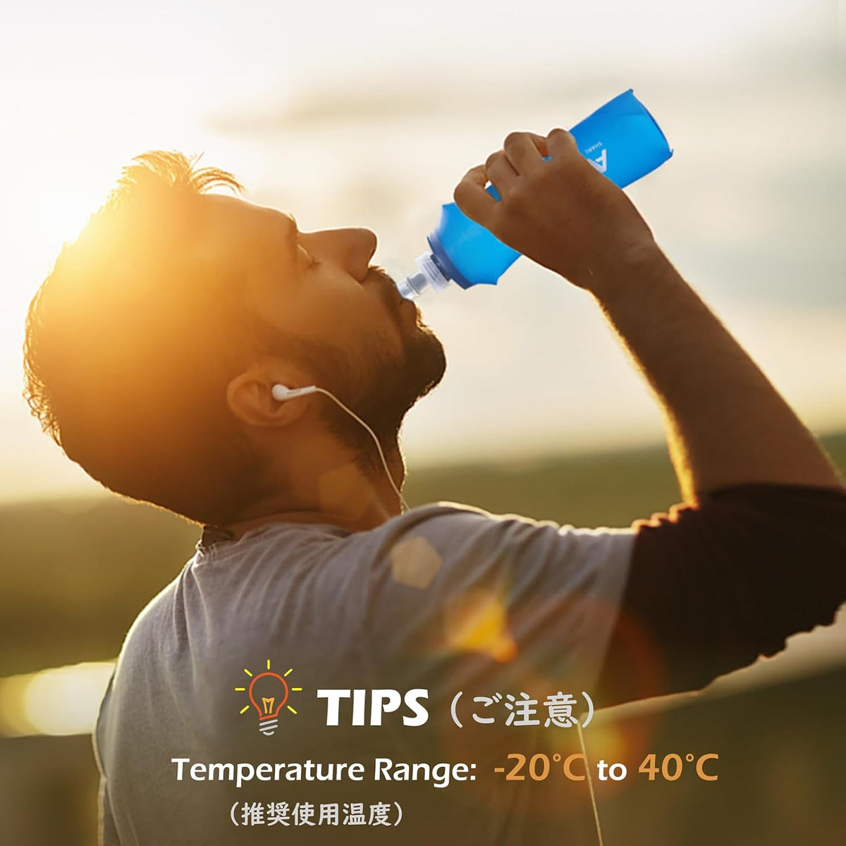 TRIWONDER TPU Soft Folding Water Bottles BPA-Free Collapsible Flask for Hydration Pack - Ideal for Running Hiking Cycling Climbing (250ml/8.45oz - Pack of 2)