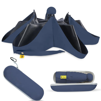 Mini Travel Umbrella, UPF 50+ Purse Umbrella with Case and Carabiner