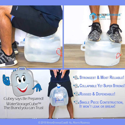 WaterStorageCube Collapsible Water Container with Spigot (5.3 Gal (2-Pack))
