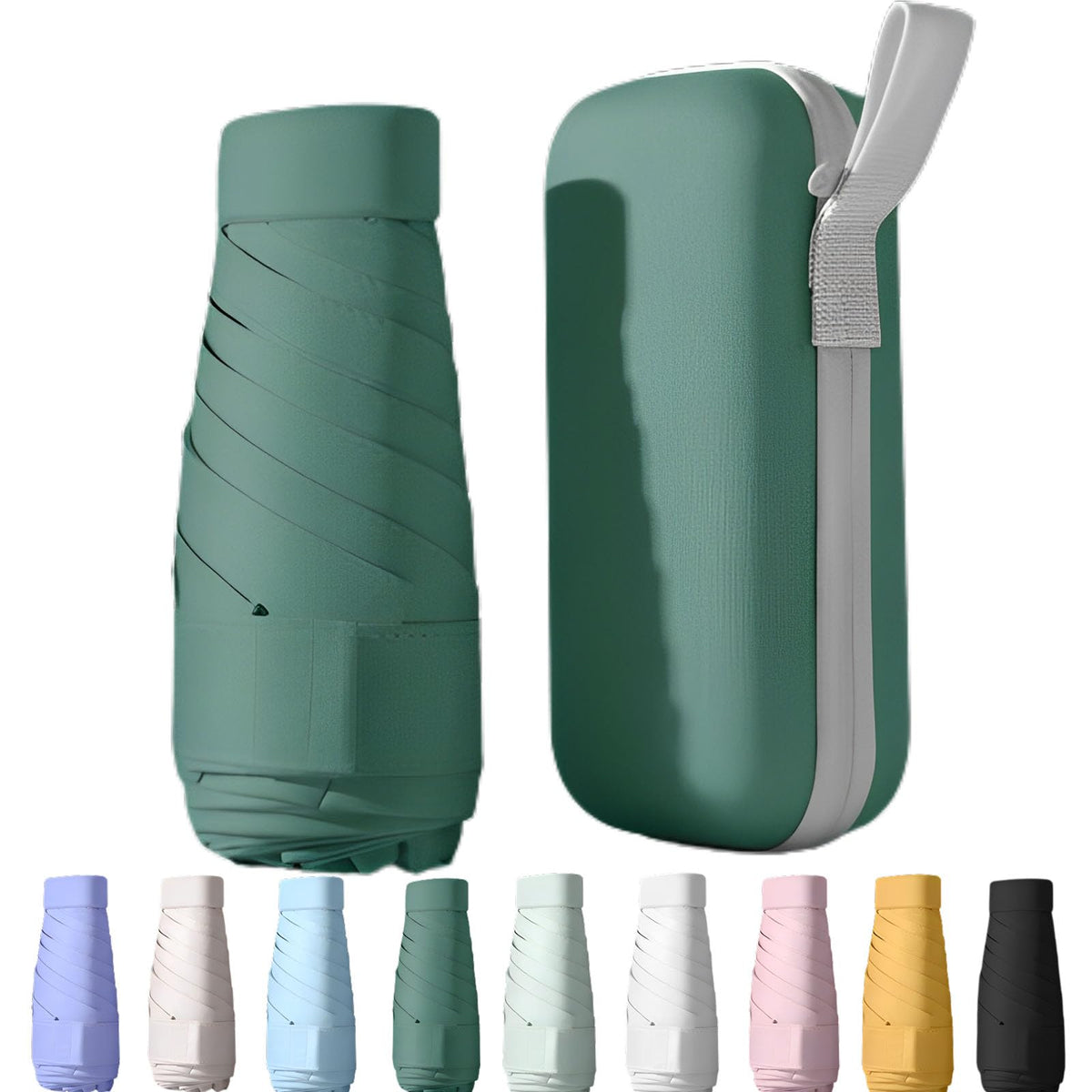 Mini Travel Sun Umbrella for Purse, UPF 50+ with Case