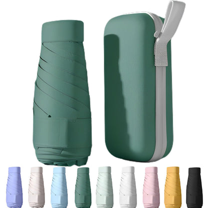 Mini Travel Sun Umbrella for Purse, UPF 50+ with Case