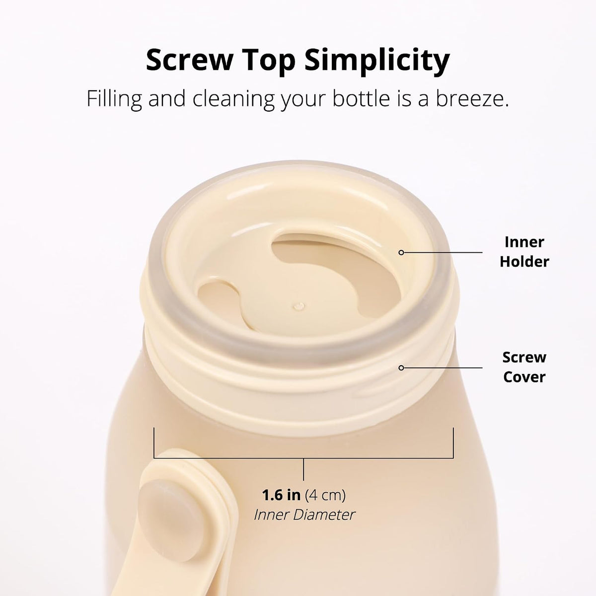 BLUE GINKGO Collapsible Water Bottle – Lightweight, Foldable Silicone Bottle for Travel, Hiking, and Camping (16.9oz, Made in Korea, Sand Beige)
