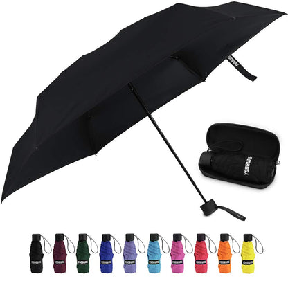 Yoobure Mini Travel Umbrella with Case, Compact Folding Umbrella