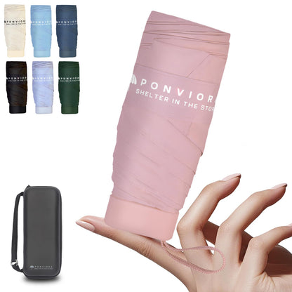 Compact Mini Windproof Travel Umbrella-UPF 50+ Sun & Rain Protection, Small Folding Design Fits in Pocket or Purse, Lightweight Portable with Case for Women, Men & Kids