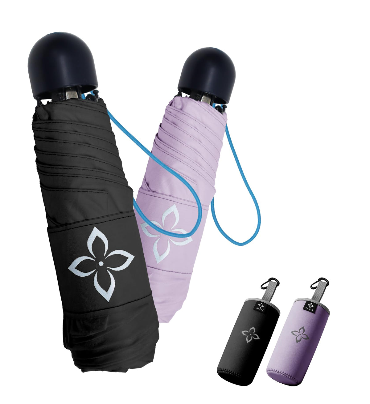 Mini Travel Umbrella for Rain - 43" Large Coverage Small Compact Umbrella, Reinforced Strong Frame, Lightweight Portable Parasol with UPF 100+ UV Protection, Gifts for Adults, Seniors & Students