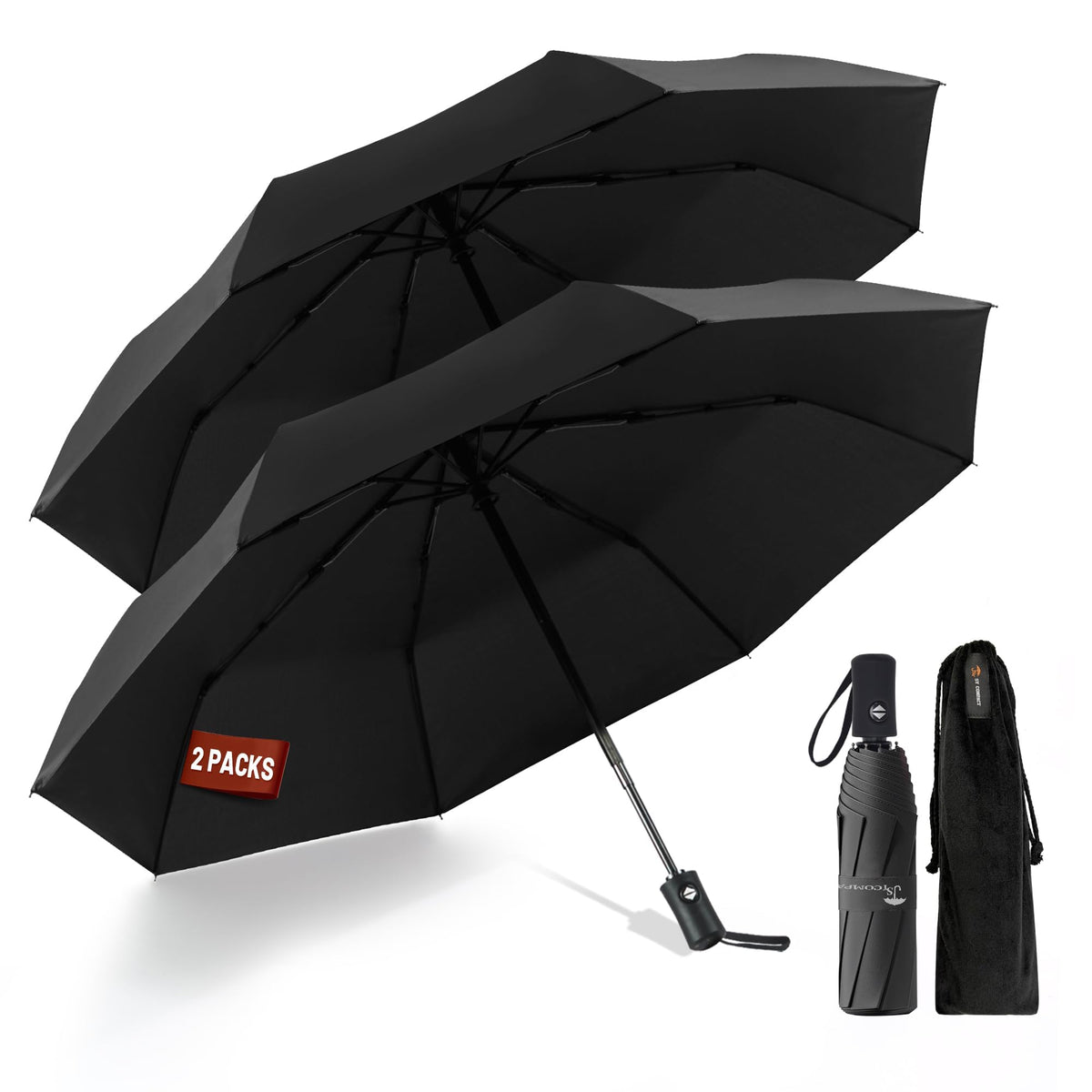 SY COMPACT Travel Umbrella - Windproof Automatic Compact Umbrellas for Rain