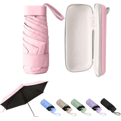 GUARAY Mini Umbrella with Case – Lightweight Folding Compact Travel Accessory, Small Sun Umbrella UV Protection for Girls, Kids & Adults, Fits in Purse Pocket Backpack